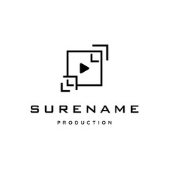 Play frame logo design vector illustration icon custom logo design vector
