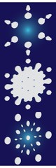 Cute snowflake with shadow on blue background.