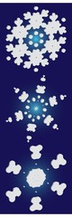 Cute snowflake with shadow on blue background.