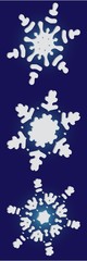Cute snowflake with shadow on blue background.