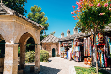 Koski Mehmed Pasha mosque and souvenir shop in Mostar, Bosnia and Herzegovina