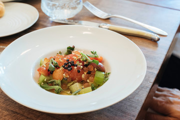 close up of a trendy and healthy brunch dish