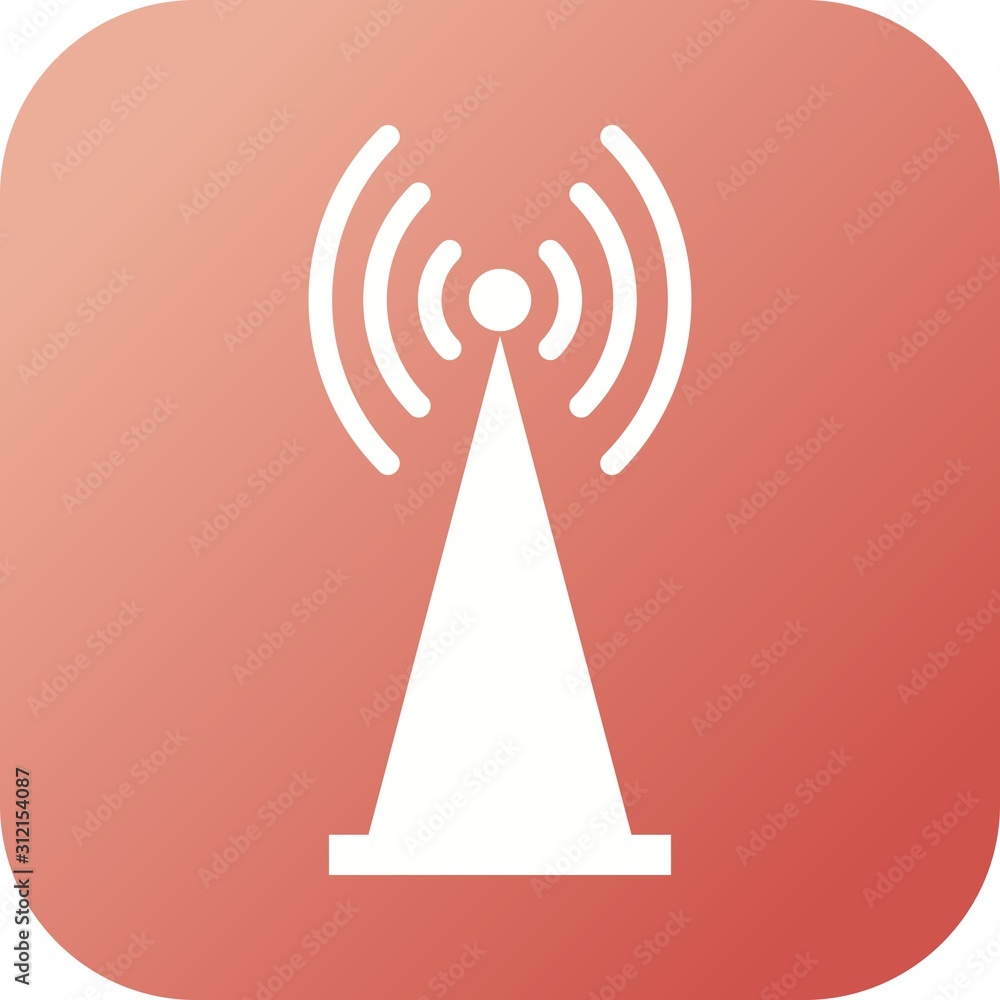 Sticker unique antenna vector glyph icon