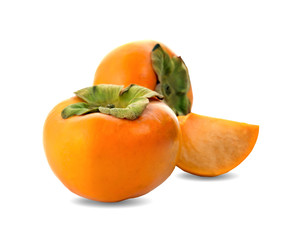 persimmons isolated on white background