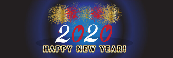 2020 happy new year fireworks partying celebration background