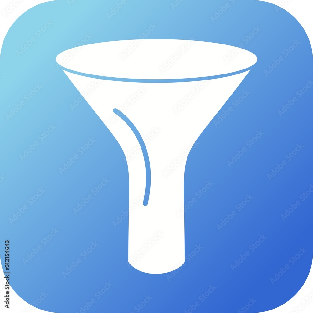 Sticker unique funnel vector glyph icon