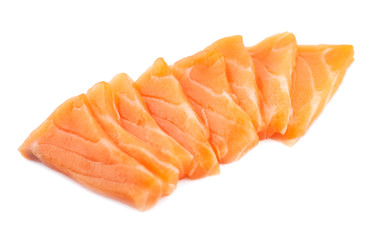 Salmon Sashimi on white background