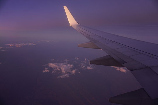 Purple Sky From A Plane