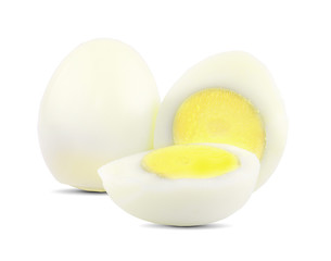 boiled egg on white background