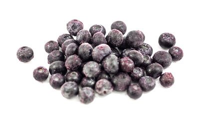 frozen Blueberries isolated on white background
