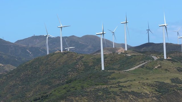 Wind turbines in Makara New Zealand, near Wellington