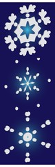 Collection of cute snowflakes on blue background.
