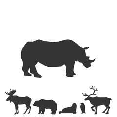 rhino icon animal vector illustration for graphic design and websites