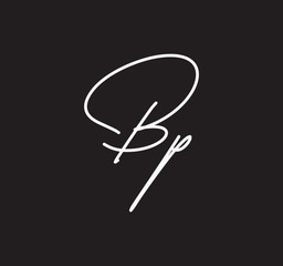 Couple Cursive Letters Initial Signature Handwriting Calligraphy