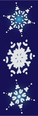Kit of simple christmas snowflakes on blue background.