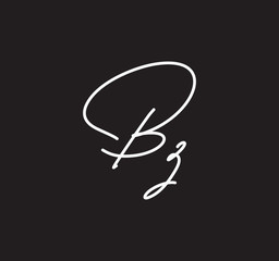 Couple Cursive Letters Initial Signature Handwriting Calligraphy