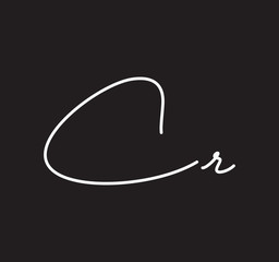 Couple Cursive Letters Initial Signature Handwriting Calligraphy