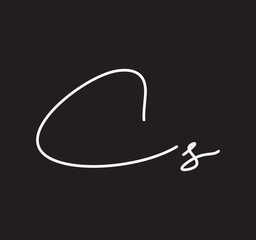 Couple Cursive Letters Initial Signature Handwriting Calligraphy