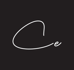 Couple Cursive Letters Initial Signature Handwriting Calligraphy