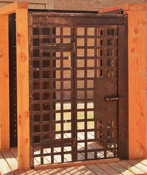 Old style western jail door