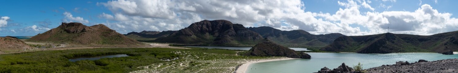 Fototapeta na wymiar amazing panoramic view of the bay of Balandra in Baja California Sur, Mexico