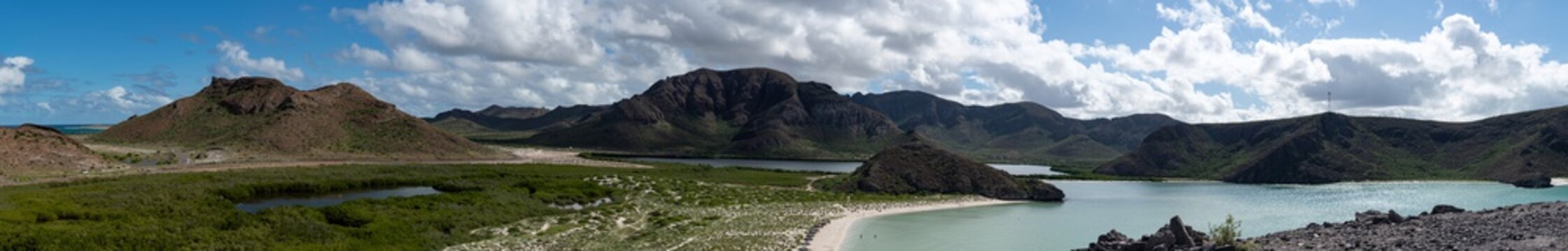 amazing panoramic view of the bay of Balandra in Baja California Sur, Mexico