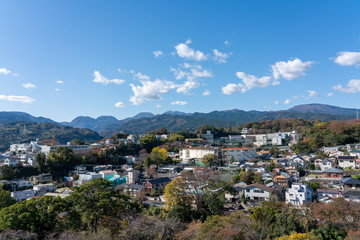 Fototapeta na wymiar 小田原城天守から見る小田原市街の風景