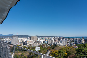 小田原城天守から見る小田原市街の風景