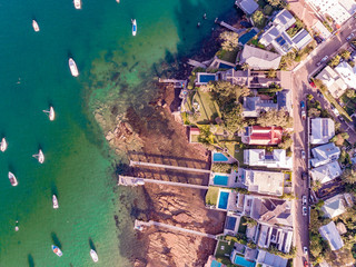 Watsons Bay aerial from helicopter in Sydney Australia