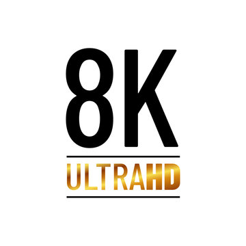 8K Ultra HD logo symbol 8K UHD sign mark Ultra High definition resolution icon vector
