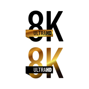 8K Ultra HD logo symbol 8K UHD sign mark Ultra High definition resolution icon vector