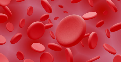 red blood cells also called "erythrocytes". 3D illustration