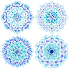 Decorative mandala isolated on white background. Colored indian ornament. Vector illustration