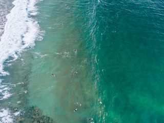 Top down aerial of Sydney beach