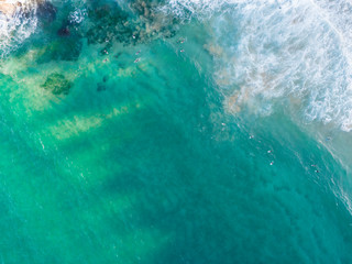 Top down aerial of Sydney beach