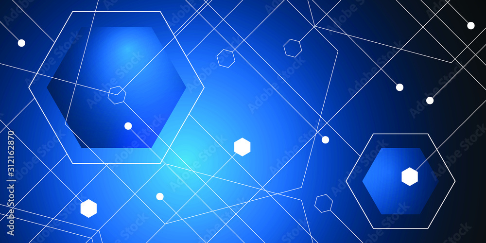 Poster abstract lines and dots connect background. technology connection digital data and big data concept.