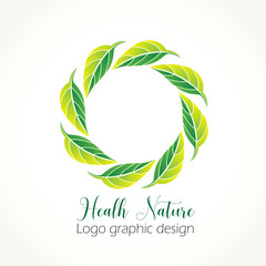 Nature health ecological leafs icon vector logo design