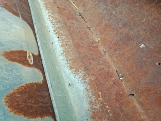 Galvanized sheet surface with rust stains