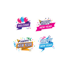 Marry Christmas and Happy New Year Vector Illustration