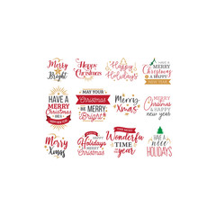 Marry Christmas and Happy New Year Vector Illustration