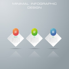 Infographic template with 3 options, workflow, process chart,Timeline infographics design vector can be used for workflow layout, diagram, annual report, web design, steps or processes. - Vector.