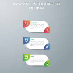 Infographic template with 3 options, workflow, process chart,Timeline infographics design vector can be used for workflow layout, diagram, annual report, web design, steps or processes. - Vector.