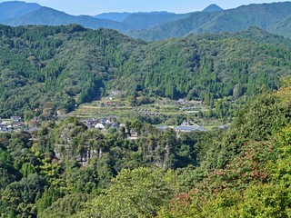 高台から見下ろす農村風景＠大分