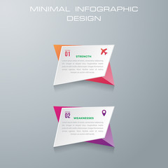 Infographic template with 2 options, workflow, process chart,Timeline infographics design vector can be used for workflow layout, diagram, annual report, web design, steps or processes. - Vector.