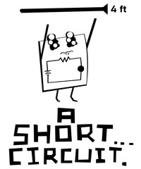 Literal short circuit funny cartoon