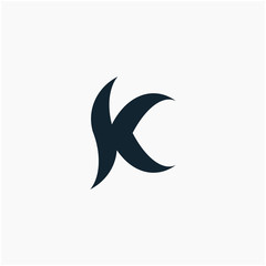 logo letter K with ribbon swoosh wave. The logo can be used for business consulting and financial companies - vector