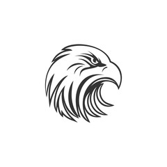 Eagle head Sillhouette illustration vector
