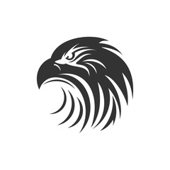 Black Eagle head Sillhouette illustration vector