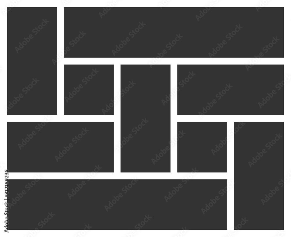 Poster empty photo frame collage layout for interior design. poster frame mockup. vector template photo col