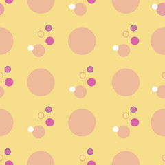 Scattered bubbles on a yellow background surface pattern design seamless repeat vector,, surface pattern design